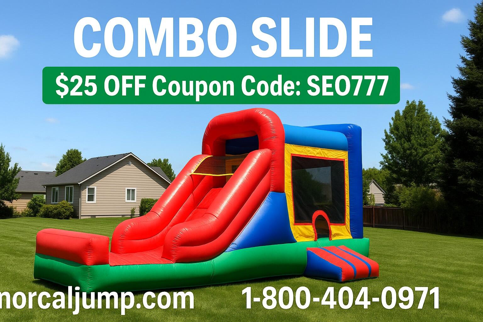 combo slide san jose, blossom valley jumper, bounce house with slide san jose, party rentals blossom valley, inflatable slide rental near me